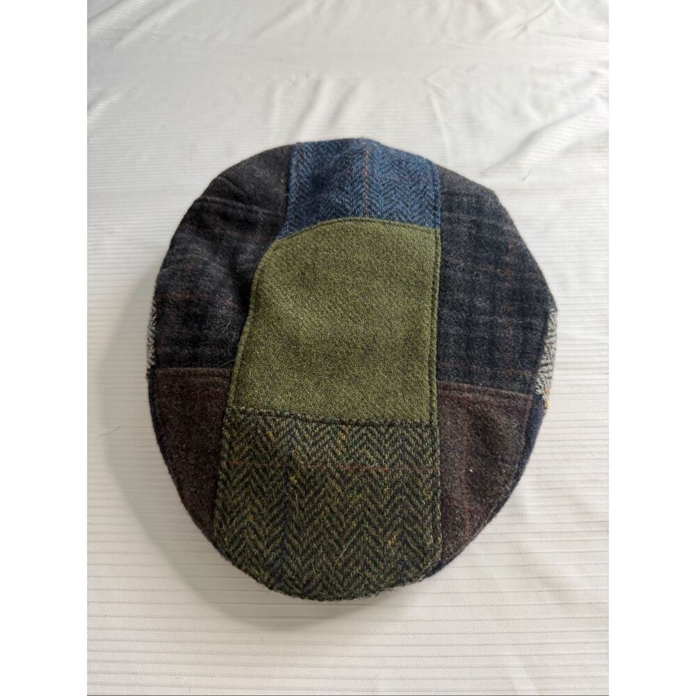 Mucros Weavers Workshop Patchwork Driving Newsboy Hat Size Large Made